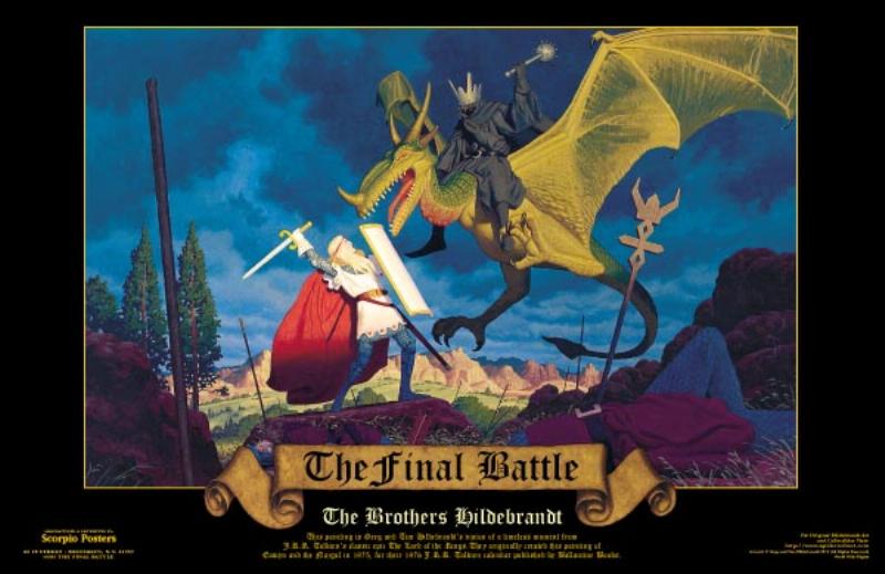 Hildebrandt Brothers Poster - Eowyn And Witch King - 800x519, 54kB