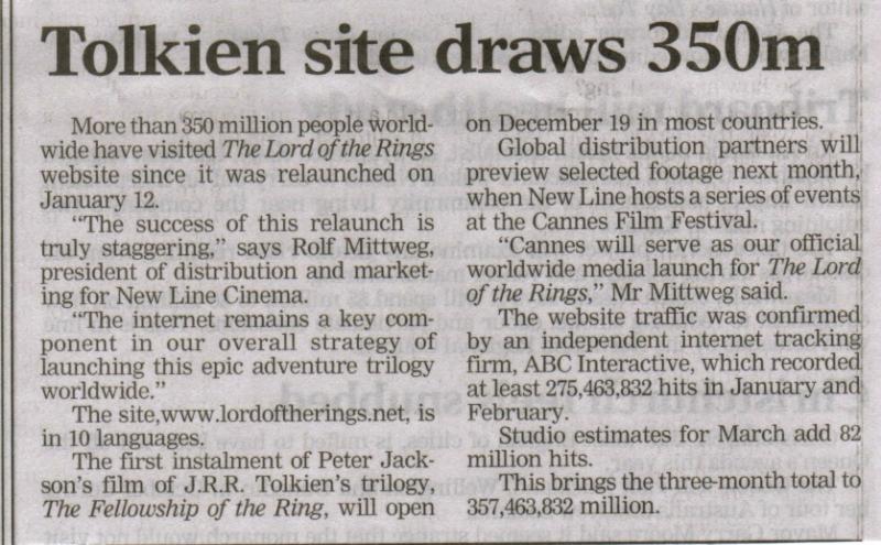 Tolkien Site Draws Over 350 Million - 800x495, 80kB