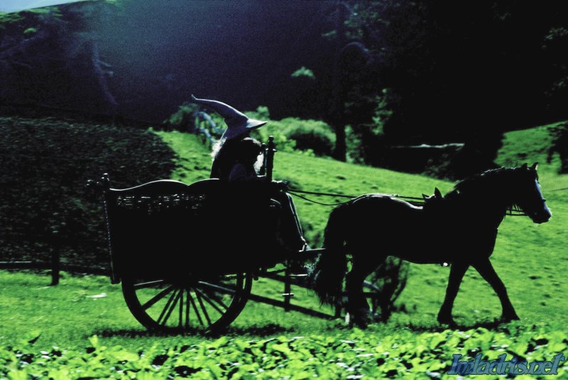 Gandalf and Frodo ride a cart to Bag End - 800x536, 85kB