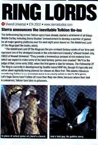 Sierra Announces LoTR Computer Games - 385x568, 72kB
