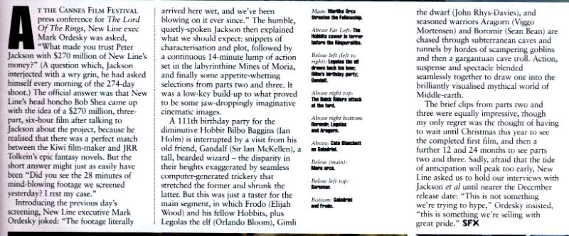 SFX Talks About LoTR At Cannes 2001 - 800x332, 76kB