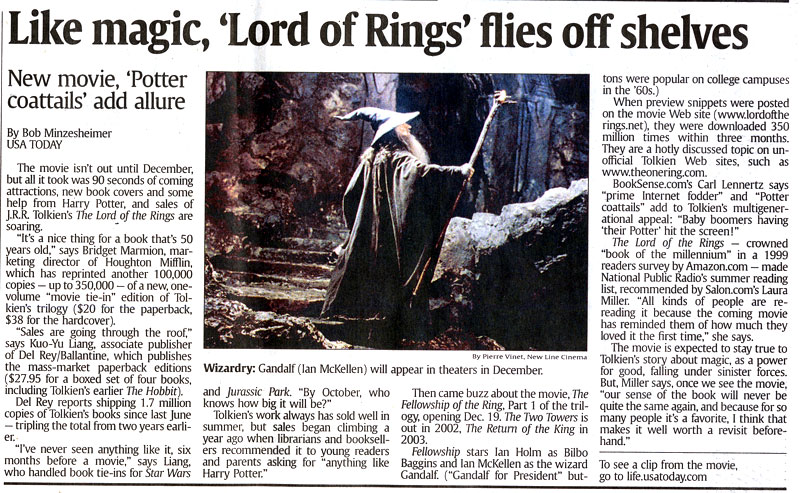 Lord of the Rings Book Sales Booming - 800x493, 172kB
