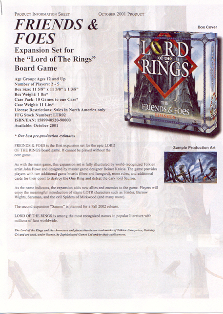 The LotR Board Game Product Information Sheet - 457x641, 305kB