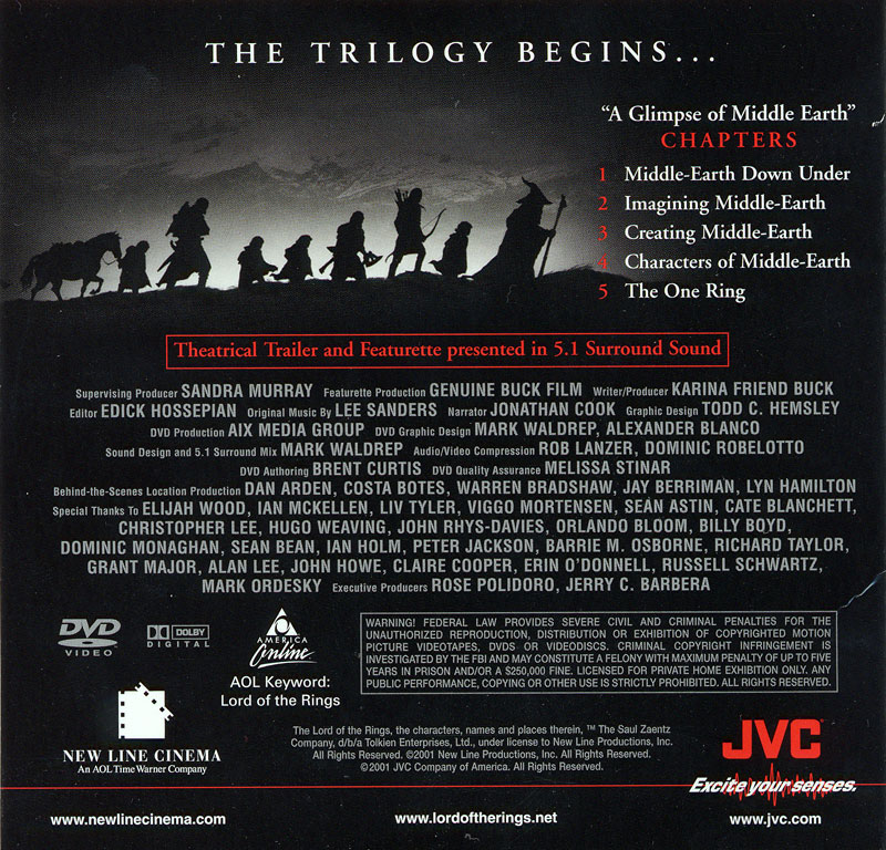 Behind the Scenes LOTR DVD - Back Cover - 800x768, 204kB