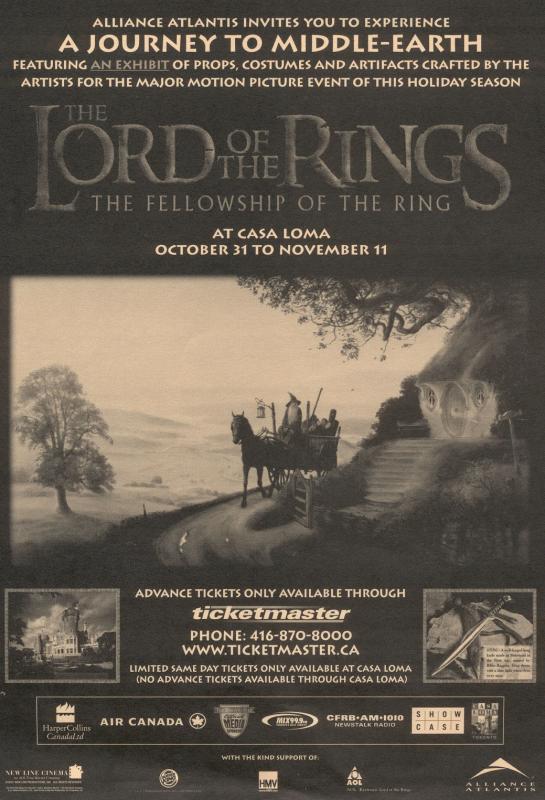 exhibition ad with a drawing of Gandalf arriving at Bag End - 545x800, 71kB
