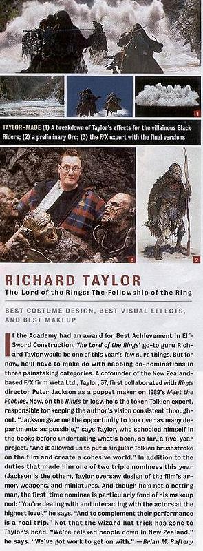 Entertainment Weekly Talks Richard Taylor - 295x800, 92kB