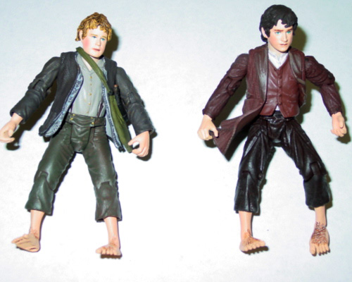 Sam and Frodo figures from FOTR Toybiz - 500x400, 72kB