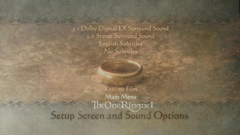 FOTR DVD Screen Cap - Sound and Screen Setup options - 800x451, 45kB