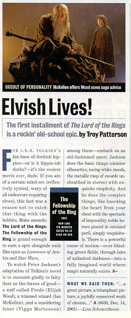 Elvish Lives! EW FOTR DVD Review - 260x629, 76kB