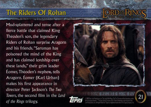 Topps TTT Cards - The Riders of Rohan (back) - 522x372, 64kB