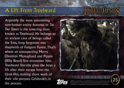 Topps TTT Cards - A Lift from Treebeard (back) - 522x372, 70kB