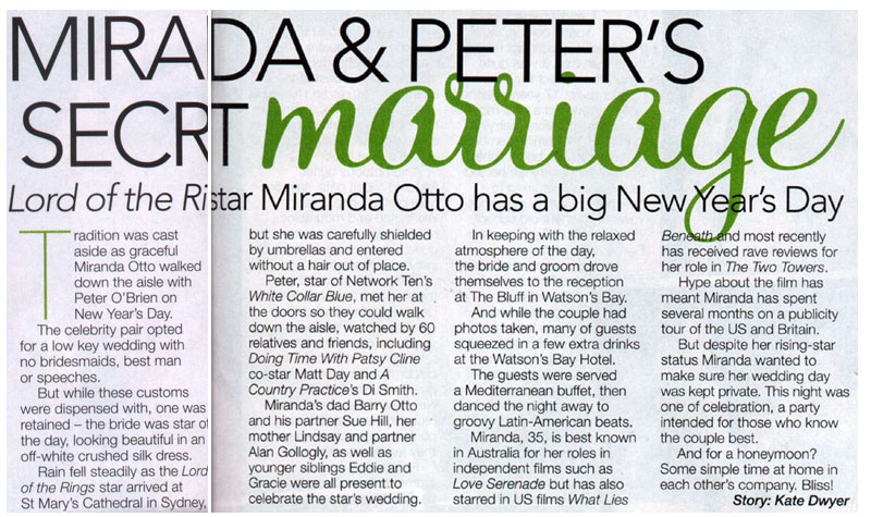 Miranda Otto Wedding Pictures - 800x475, 142kB