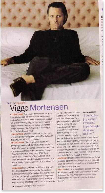 Viggo Mortensen in "Biography Magazine" - 425x781, 62kB