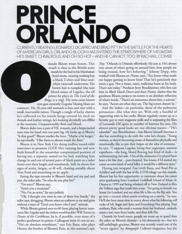 Media Watch: Orlando Bloom in Elle Magazine - 624x800, 179kB