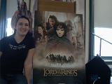 Posing with LOTR Poster at Book Discussion - (800x600, 49kB)