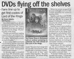 FOTR DVD Article 'DVDs Flying off the Shelves' - (500x398, 68kB)